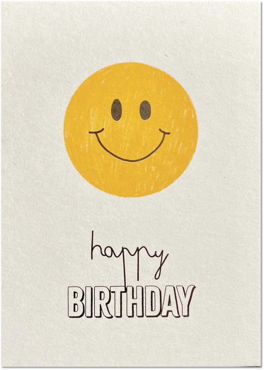 Smiley Happy Birthday foliert mit Schutzfolie inkl. Briefmschlag