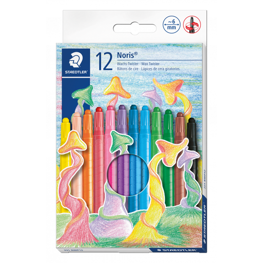 WACHSMALSTIFT NORIS® WACHS-TWISTER, RUND, ETUI MIT 12 FARBEN