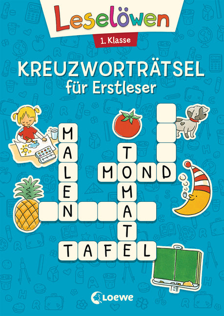 Leselöwen Kreuzworträtsel für Erstleser - 1. Klasse (Blau)