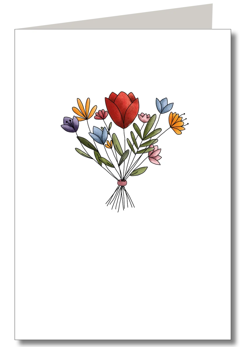 Blumenbouquet mit Schutzfolie inkl. Briefumschlag