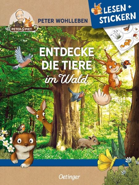 Entdecke die Tiere im Wald - Lesen + Stickern.