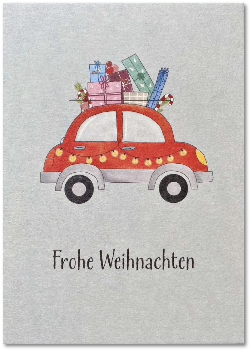 Weihnachtsauto foliert mit Schutzfolie inkl. Briefmschlag