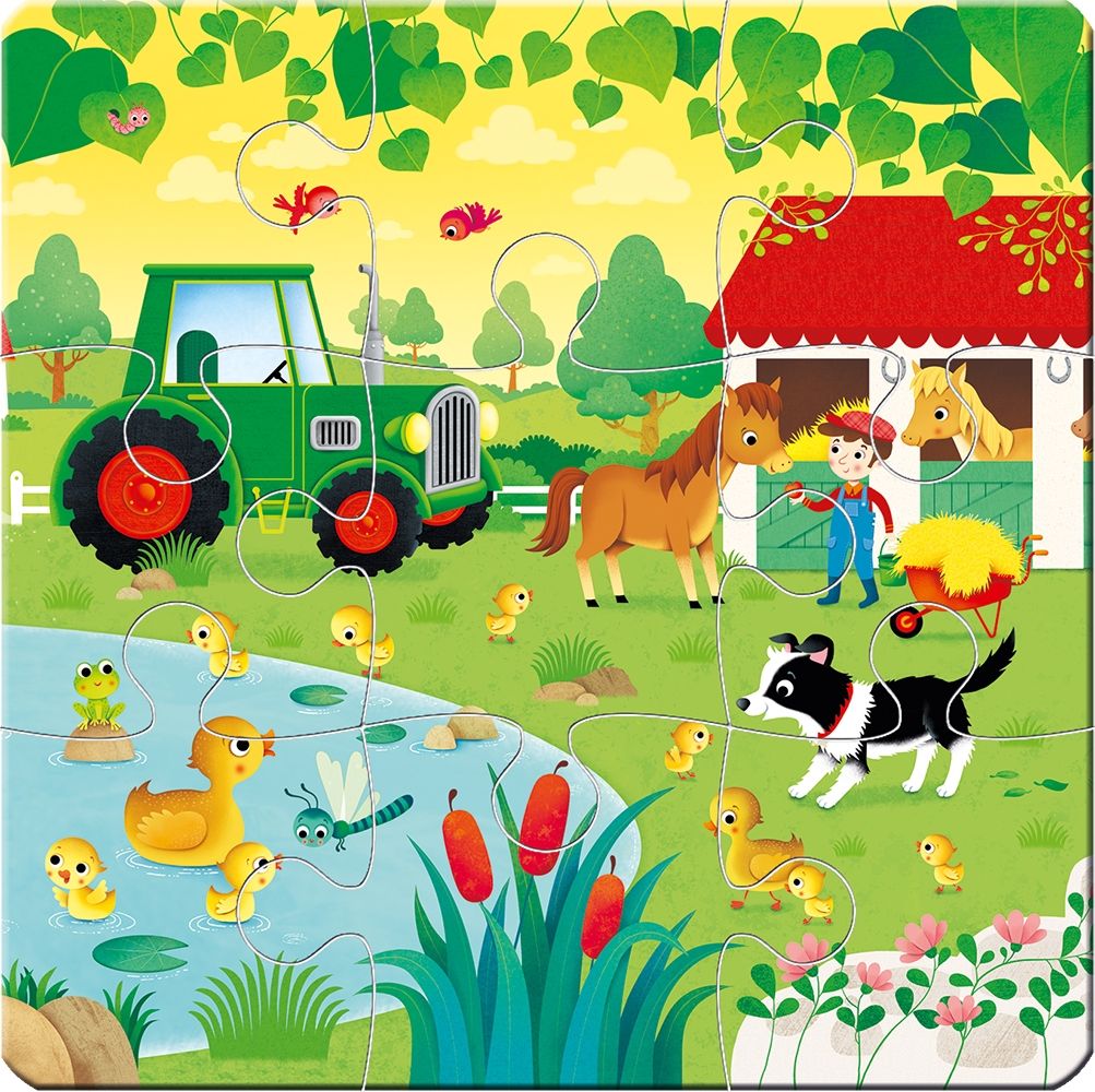 Erstes Puzzle & Buch: Bauernhoftiere