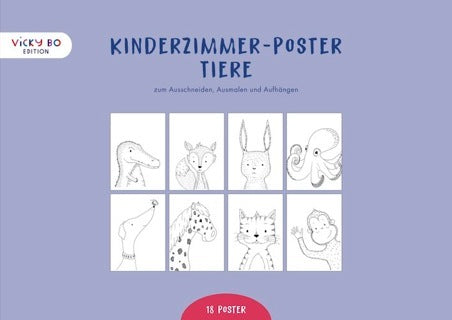 Kinderzimmer-Poster Tiere